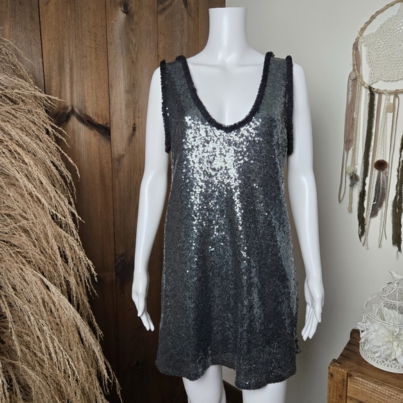 NWT Zara Woman Scoop Back Sequin Tank Top Mini Dress - Picture 5 of 17
